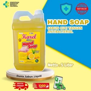 Hand Soap 5 Liter – Sabun Cuci Tangan Lembut & Wangi | Karel Jhon | Lemon | Kuning