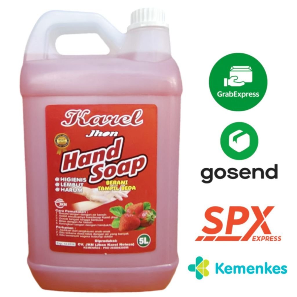 Hand Soap 5 Liter – Sabun Cuci Tangan Lembut & Wangi | Karel Jhon | Strawberry | Merah - Image 2