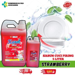 Sabun Cuci Piring 5 Liter – Anti Minyak & Wangi | Karel Jhon Strawberry