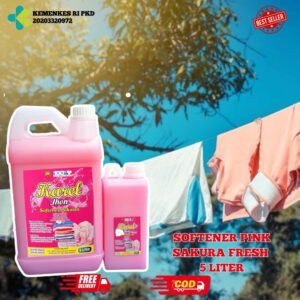 Softener Laundry 5 Liter – Pelembut & Pewangi Tahan Lama Karel Jhon Sakura Fresh Pink
